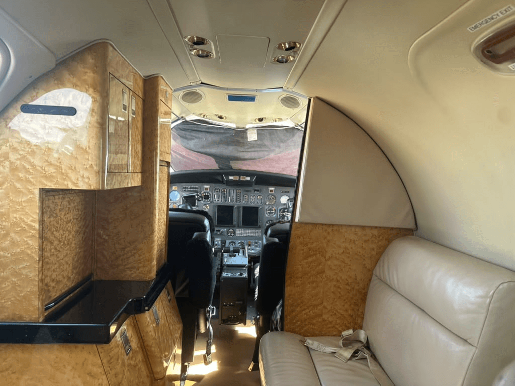 Luxury private charter jet on runway